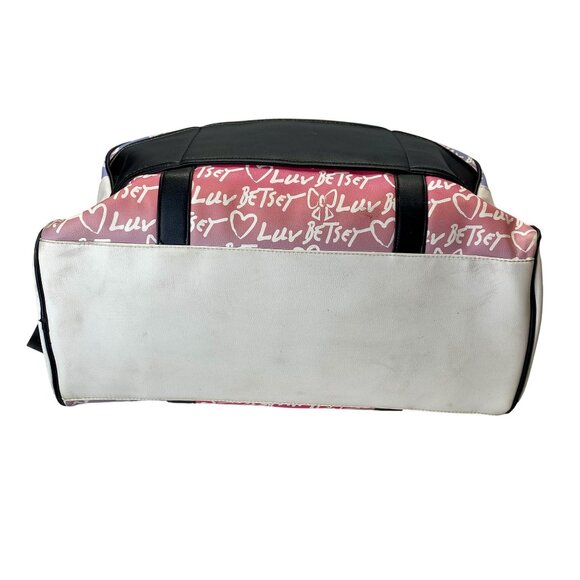 Luv Betsey by Betsey Johnson Multicolor Heart Graffiti Weekender Travel Bag - Picture 10 of 14